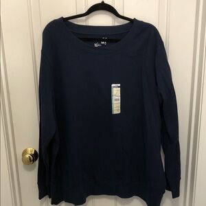 NWT Terra & Sky Women's Plus Navy blue crewneck Sweatshirt
